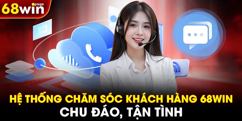 Hệ thống chăm sóc khách hàng 68WIN chu đáo, tận tình